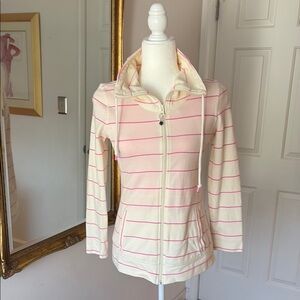 T by Talbots Pink and Cream Sweatshirt with Long Sleeves